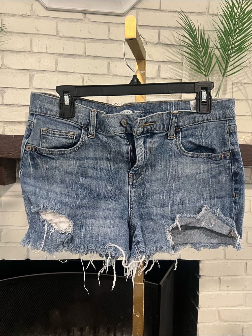 Old Navy Light Blue Distressed Denim Cutoff Shorts